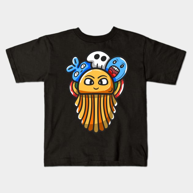 Monster Character Doodle Art Kids T-Shirt by happymonday